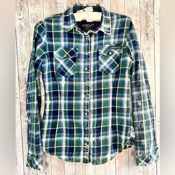 Tops - Distressed Western Button Down